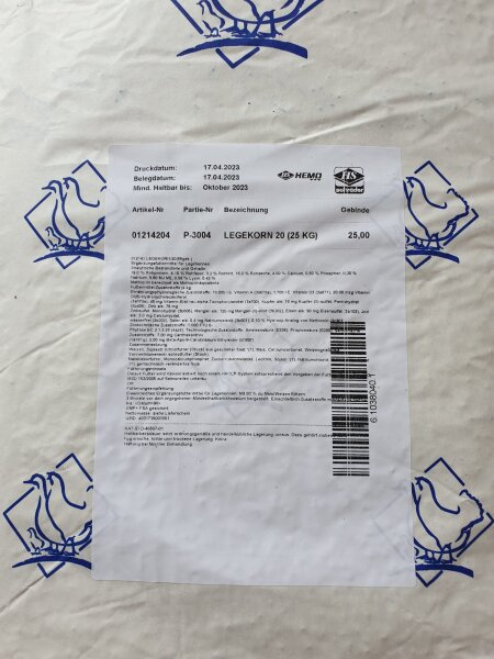 Hemo Gefl&uuml;gelfutter Legekorn 25 kg