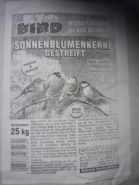 Ropomix Vogelfutter Sonnenblumenkerne gestreift 25 kg